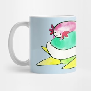 Little Axolotl and Turtle Watercolor Mug
